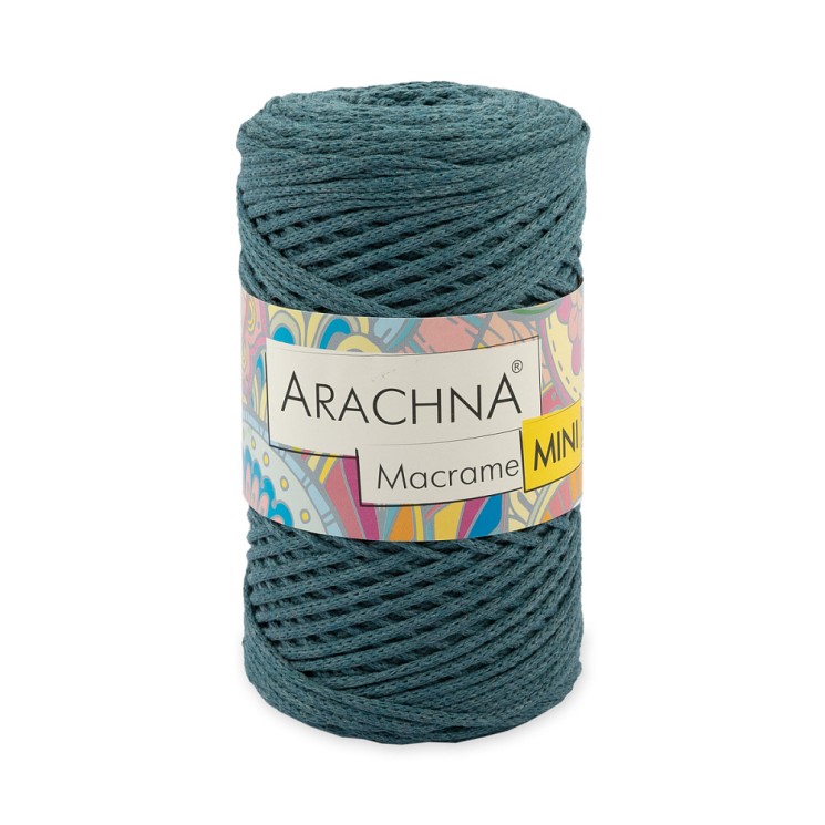 Пряжа ARACHNA Macrame Mini (80% хлопок, 20% полиэстер) 4х250г/200м цв.47 сине-зеленый