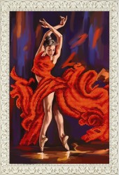 Рисунок на ткани бисером БЛАГОВЕСТ арт.К-3099 Танец страсти 25x38 см