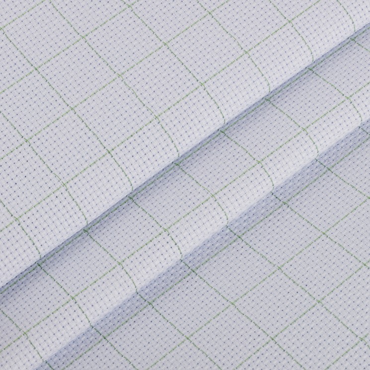 Канва Gamma K04R Aida №14 92% хлопок, 8% терилен 150 x 100 см цв.бл.бледно-голубой в клетку