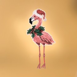 Набор для вышивания бисером MILL HILL Праздничный фламинго 5х12 см