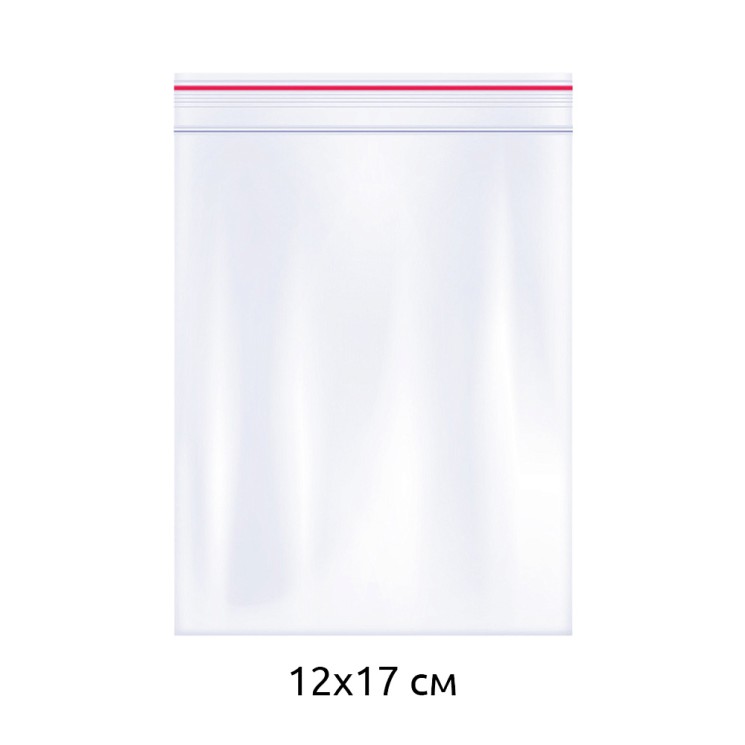 Пакет упак. полиэтиленовый с замком zip lock (зип лок) 65 мкм 12х17см уп.100шт