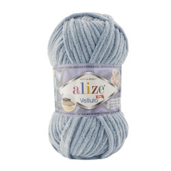 Пряжа для вязания Ализе Velluto (100% микрополиэстер) 5х100г/68м цв.428 средне-серый