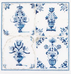 Набор для вышивания THEA GOUVERNEUR арт.483A Античная плитка, цветочные вазы 28х28 см
