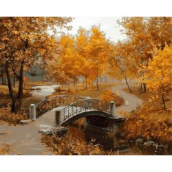Картины по номерам Белоснежка арт.БЛ.527-CG Осенний парк 40х50 см