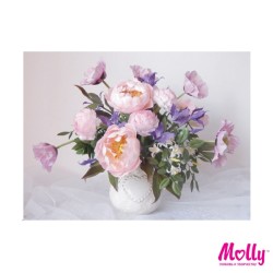 Картины по номерам Molly арт.KH0245 Пионы с колокольчиками (16 Цветов) 15х20 см