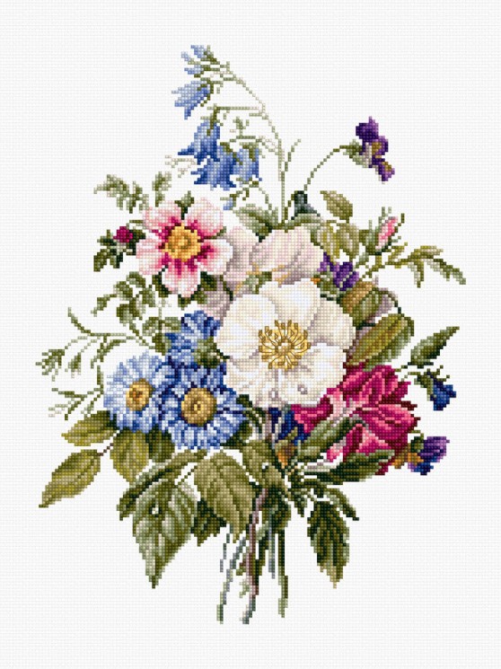Набор для вышивания LUCA-S арт. BU4004 Букет летних цветов 21х28,5 см