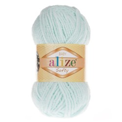 Пряжа для вязания Ализе Softy (100% микрополиэстер) 5х50г/115м цв.015 водяная зелень