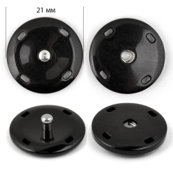 Кнопка пришивная пластик/ металл TBY-NK029 21мм цв. черный уп. 20шт