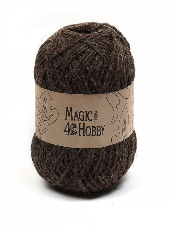 Пряжа для вязания Magic 4 Hobby (80% шерсть, 20% акрил) 5х100г/125м цв. коричневый