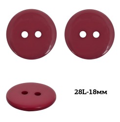 Пуговицы пластик TBY BT цв.148 красный, 28L-18мм, 2 прокола 500 шт