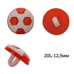 Пуговицы пластик Мячик TBY.P-2820 цв.03 красный 20L-12,5мм, на ножке, 50 шт