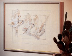 Набор для вышивания OEHLENSCHLAGER арт.21604 Три совы 40х50 см