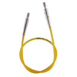 10631 Knit Pro Тросик (заглушки 2шт, ключик) для съемных спиц, длина 20см (готовая длина спиц 40см), желтый