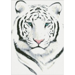 Набор "Паутинка" для изготовления картины со стразами арт.М306 Белый тигр 30х43 см