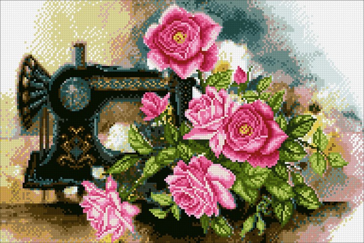 Набор "Паутинка" для изготовления картины со стразами арт.М268 Розовое настроение 45х30 см