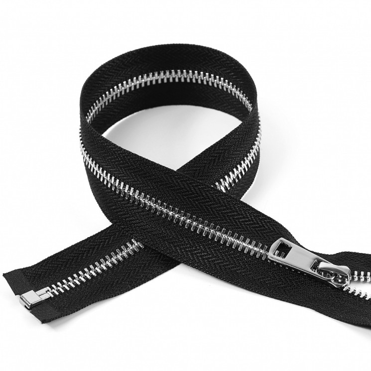 Молния MaxZipper мет. Титан №5 никель 70см цв.F322 черный уп.10 шт
