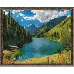 Картины мозаикой Molly арт.KM0208 Кольсайские озёра (38 Цветов) 40х50 см
