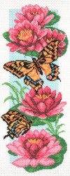 Рисунок на канве МАТРЕНИН ПОСАД арт.24х47 - 0779 Бабочки и нимфеи
