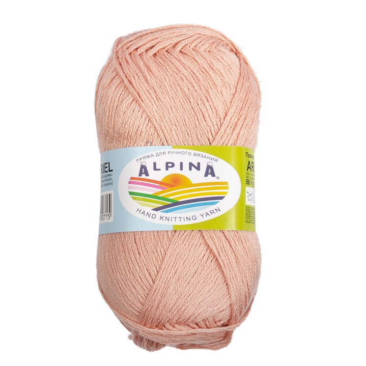 Пряжа ALPINA ARIEL (98% акрил, 2% пайетки) 10х50г/150м цв.06 розово-бежевый