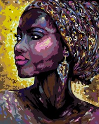 Картины по номерам с холстом на подрамнике ФРЕЯ арт.PNB.PL-108 Африканская принцесса 50х40 см