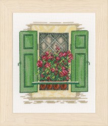 Набор для вышивания LANARTE арт.PN-0167122 Window with shutters 18х21 см