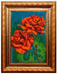 Набор для вышивания бисером ВЫШИВАЕМ БИСЕРОМ арт.В95 Красные розы 12х19 см упак (1 шт)