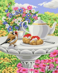 Картины по номерам Русская Живопись ФТ.B088 Чай в цветочном саду 40х50 см