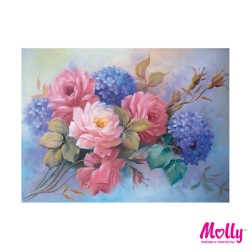Картины по номерам Molly арт.KH0240 Гортензии с розами (19 Цветов) 15х20 см
