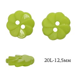 Пуговицы пластик Цветок TBY.P-3020 цв.08 зеленый 20L-12,5мм, на 2 прокола, 50 шт