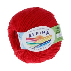 Пряжа ALPINA RENE (100% мерсеризованный хлопок) 10х50 г/105м цв.008 яр.красный
