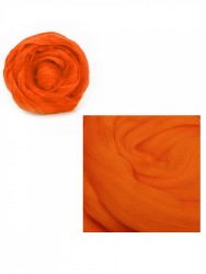 Шерсть для валяния ТРО "Гребенная лента" (100%полутонкая шерсть) 100г цв.1623 оранжевый