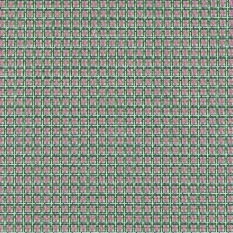 Ткань для пэчворка PEPPY Бабушкин Сундучок 140 г/м  100% хлопок цв.БС-21 клетка ярк.зеленый, розовый уп.50х55 см