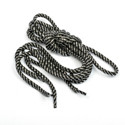Шнурки круглые 6мм 04с2207 длина 100 см, компл.2шт, цв. черный с серебром