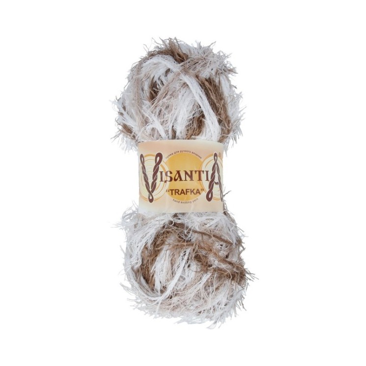 Пряжа VISANTIA TRAFKA меланжевая (100% полиэстер) 5х100г/150 м цв.8550 белый/серый