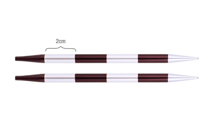 42129 Knit Pro Спицы съемные SmartStix 6мм для длины тросика 28-126см, алюминий, серебристый/фиолетовый бархат
