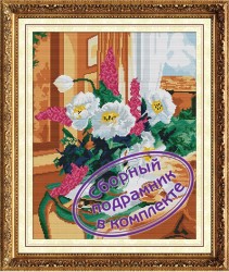 Набор "Колор Кит" мозаичная картина арт.КК.MO022 Нежный букет 40х50