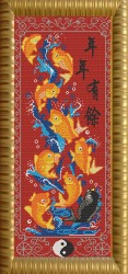 Рисунок на ткани (Бисер) КОНЁК арт. 9610 9 рыбок богатства 25х65 см