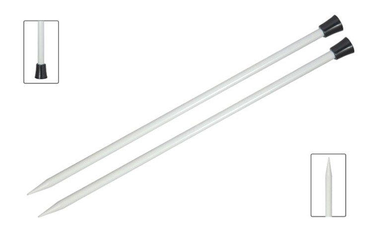 45206 Knit Pro Спицы прямые Basix Aluminum 5мм/25см, алюминий, серебристый