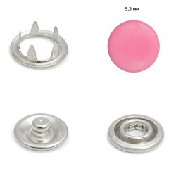 Кнопка трикотажная (закрытая) 9,5 мм - эмаль 140 розовый уп 1440шт