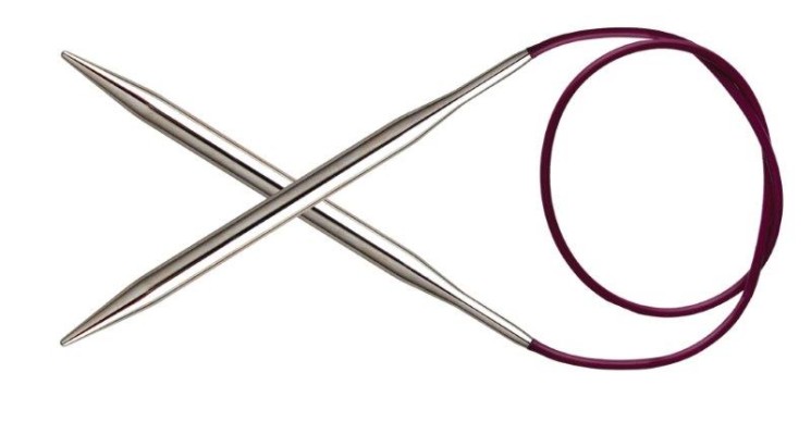 10363 Knit Pro Спицы круговые Nova Metal 2,5мм/100см, никелированная латунь, серебристый
