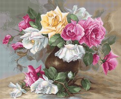 Набор для вышивания LUCA-S арт. G587 Ваза с розами 27х22 см