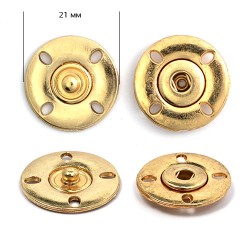 Кнопка пришивная декоративная TBY-BJ101 21мм цв. золото уп. 50шт