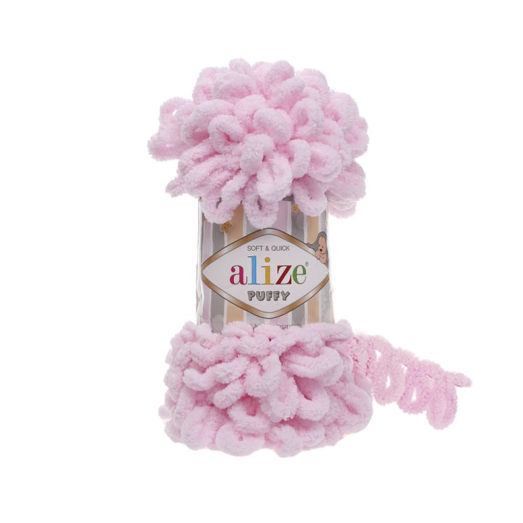 Пряжа для вязания Ализе Puffy (100% микрополиэстер) 5х100г/9.5м цв.031 детский розовый