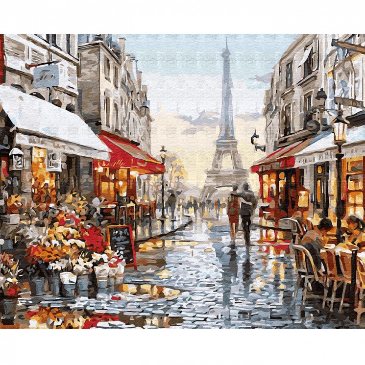 Картины по номерам Molly арт.KH0608 Окно в Париж (28 цветов) 40х50 см