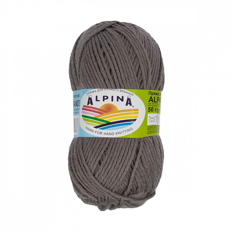 Пряжа ALPINA ALPACA GRANDE (65% альпака, 35% мериносовая шерсть) 4х50г/118м цв.07 серо-коричневый