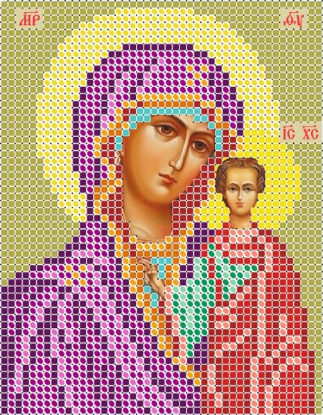 Рисунок на ткани ВЕРТОГРАДЪ арт. C735 Богородица Казанская 10х13 см упак (1 шт)