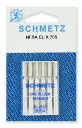 Иглы для плоскошовных машин, хромированные Schmetz CF ELx705 90, уп.5 игл