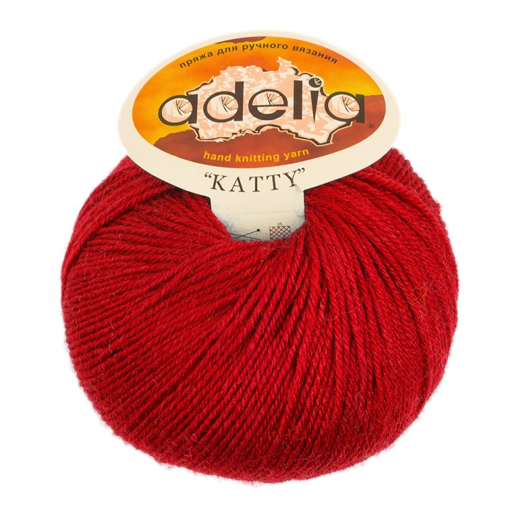Пряжа ADELIA KATTY (100% шерсть) 10х50г/150м цв.07 красный