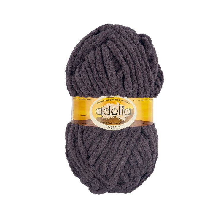 Пряжа ADELIA DOLLY (100% полиэстер) 5х100г/40м цв.26 т.серый