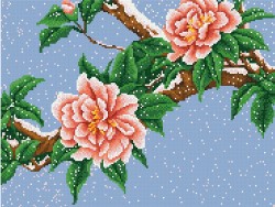 Рисунок на канве КОНЁК арт. 7805 Цветы под снегом 29х39 см